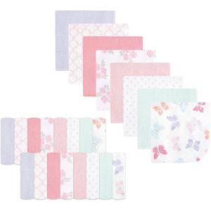 imageHudson Baby Unisex Baby Rayon from Bamboo Washcloth Bundle Sharks One SizeButterflies