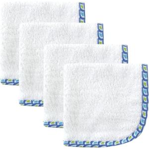 imageHudson Baby Unisex Baby Super Soft Cotton Washcloths Elephants One SizeBoy White