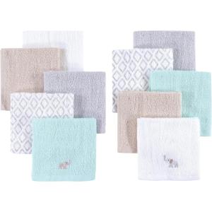imageHudson Baby Unisex Baby Super Soft Cotton Washcloths Elephants One SizeElephants