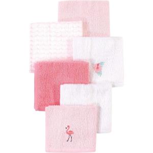 imageHudson Baby Unisex Baby Super Soft Cotton Washcloths Elephants One SizeFlamingo