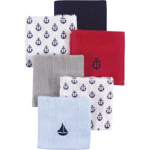 imageHudson Baby Unisex Baby Super Soft Cotton Washcloths Elephants One SizeSailboat