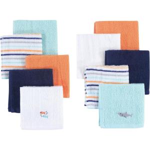 imageHudson Baby Unisex Baby Super Soft Cotton Washcloths Elephants One SizeShark