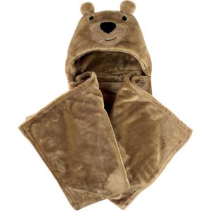 imageHudson Baby Unisex Baby and Toddler Hooded Animal Face Plush Blanket Orange Fox One SizeBear