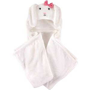 imageHudson Baby Unisex Baby and Toddler Hooded Animal Face Plush Blanket Orange Fox One SizeBunny