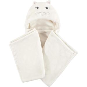 imageHudson Baby Unisex Baby and Toddler Hooded Animal Face Plush Blanket Orange Fox One SizeKitty