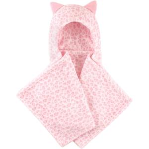 imageHudson Baby Unisex Baby and Toddler Hooded Animal Face Plush Blanket Orange Fox One SizeLeopard