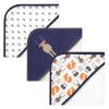 imageHudson Baby Unisex Baby 6Pc Cotton Rich Hooded Towels Bundle Set Orange Fox Fox One SizeBlue Moose Orange Fox