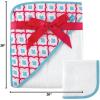 imageHudson Baby Unisex Baby Cotton Hooded Towel and Washcloth Blue Elephant One SizeDark Pink