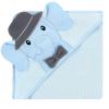 imageHudson Baby Unisex Baby Cotton Rich Hooded Towels Fawn One SizeBlue Charcoal Elephant
