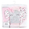 imageHudson Baby Unisex Baby Cotton Rich Hooded Towels Fawn One SizeFloral Pretty Elephant