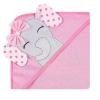imageHudson Baby Unisex Baby Cotton Rich Hooded Towels Fawn One SizePink Dots Pretty Elephant
