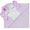 imageHudson Baby Unisex Baby Cotton Rich Hooded Towels Fawn One SizePurple Dots Pretty Elephant