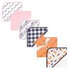 imageHudson Baby Unisex Baby 6Pc Cotton Rich Hooded Towels Bundle Set Orange Fox Fox One SizeFox Pink Safari