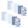 imageHudson Baby Unisex Baby Cotton Flannel Burp Cloths 10Pack Cute Whales One Size