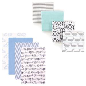 imageFlannel Receiving Blanket 8PackAirplaneGray Whales