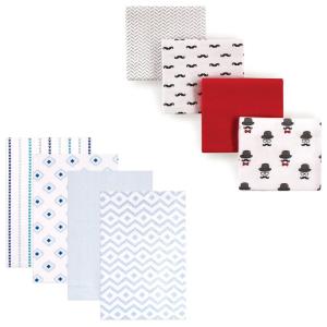 imageFlannel Receiving Blanket 8PackBoy ModernMustacheHat