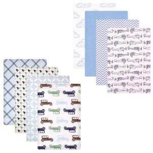 imageFlannel Receiving Blanket 8PackCarAirplane