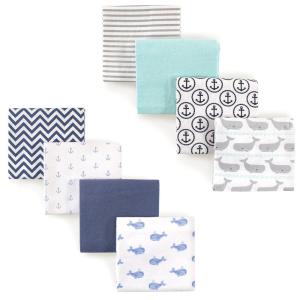 imageFlannel Receiving Blanket 8PackGray WhalesBlue Whale