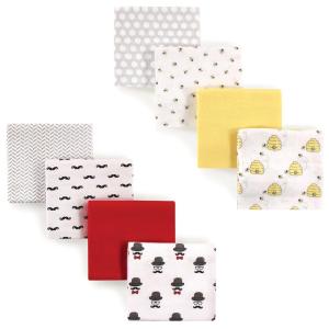 imageFlannel Receiving Blanket 8PackMustacheHatBees