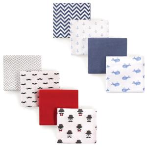 imageFlannel Receiving Blanket 8PackMustacheHatBlue Whale