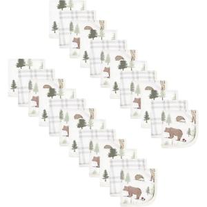 imageHudson Baby Unisex Baby 24Pc Cotton Muslin Washcloths Forest Animals One SizeForest Animals