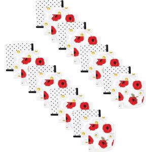 imageHudson Baby Unisex Baby 24Pc Cotton Muslin Washcloths Forest Animals One SizePoppy Daisy