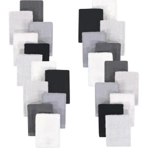 imageHudson Baby Unisex Baby 24Pc Rayon from Bamboo Woven Washcloths Soft Neutral One SizeBlack White