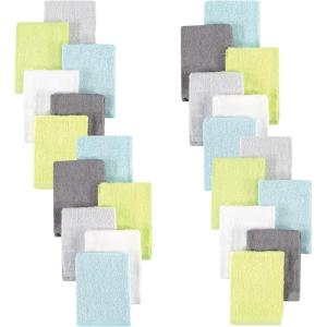 imageHudson Baby Unisex Baby 24Pc Rayon from Bamboo Woven Washcloths Soft Neutral One SizeGray Mint Lime