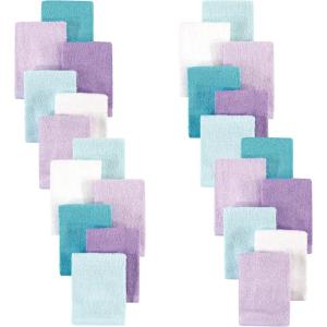 imageHudson Baby Unisex Baby 24Pc Rayon from Bamboo Woven Washcloths Soft Neutral One SizePurple Mint