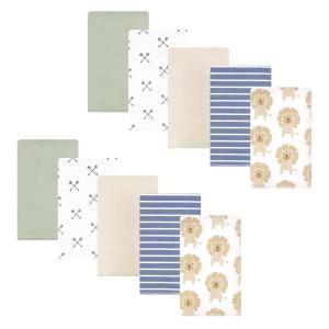 imageHudson Baby Unisex Baby Cotton Flannel Burp Cloths 10Pack Modern Lion One Size