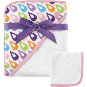 imageHudson Baby Unisex Baby Cotton Hooded Towel and Washcloth Blue Elephant One SizePurple
