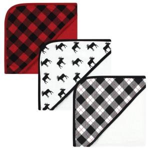 imageHudson Baby Unisex Baby Cotton Rich Hooded Towels Fawn One SizeBlack Moose