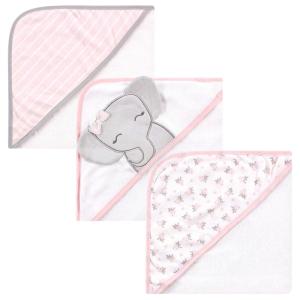 imageHudson Baby Unisex Baby Cotton Rich Hooded Towels Fawn One SizeCute Elephant