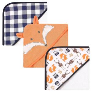 imageHudson Baby Unisex Baby Cotton Rich Hooded Towels Fawn One SizeFox