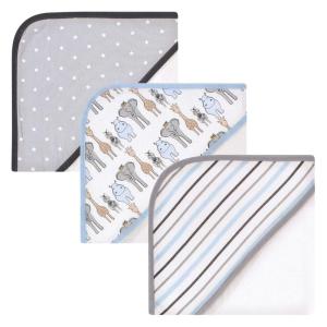 imageHudson Baby Unisex Baby Cotton Rich Hooded Towels Fawn One SizeRoyal Safari