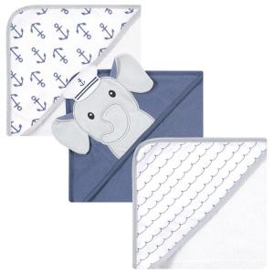imageHudson Baby Unisex Baby Cotton Rich Hooded Towels Fawn One SizeSailor Elephant