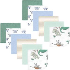 imageHudson Baby Unisex Baby Flannel Washcloths Boy Woodland Pals 12Pk One SizeBoy Dino World 12pk