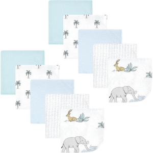 imageHudson Baby Unisex Baby Flannel Washcloths Boy Woodland Pals 12Pk One SizeBoy Safari World 10pack