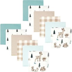 imageHudson Baby Unisex Baby Flannel Washcloths Boy Woodland Pals 12Pk One SizeBoy Woodland Pals 12pk