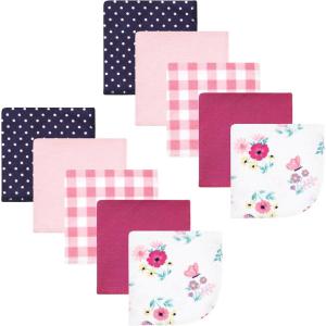 imageHudson Baby Unisex Baby Flannel Washcloths Boy Woodland Pals 12Pk One SizeButterfly Floral 10 Pack