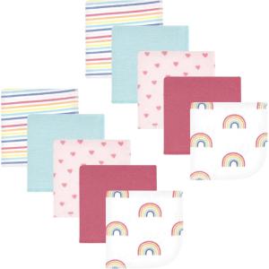 imageHudson Baby Unisex Baby Flannel Washcloths Boy Woodland Pals 12Pk One SizeCreative Rainbow 10pk