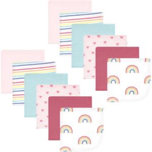 imageHudson Baby Unisex Baby Flannel Washcloths Boy Woodland Pals 12Pk One SizeCreative Rainbow 12pk