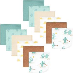 imageHudson Baby Unisex Baby Flannel Washcloths Boy Woodland Pals 12Pk One SizeDesert Cactus 12 Pack