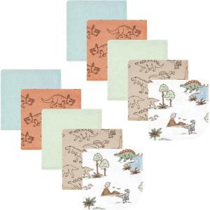 imageHudson Baby Unisex Baby Flannel Washcloths Boy Woodland Pals 12Pk One SizeDinosaur Adventures 10pk