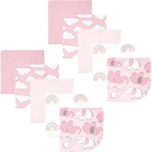 imageHudson Baby Unisex Baby Flannel Washcloths Boy Woodland Pals 12Pk One SizeGirl New Elephant 10pack