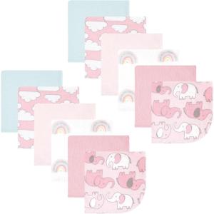 imageHudson Baby Unisex Baby Flannel Washcloths Boy Woodland Pals 12Pk One SizeGirl New Elephant 12pack