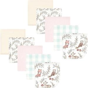 imageHudson Baby Unisex Baby Flannel Washcloths Boy Woodland Pals 12Pk One SizeGirl Woodland Pals 10pk