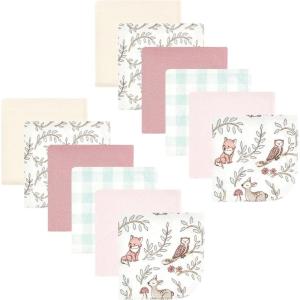 imageHudson Baby Unisex Baby Flannel Washcloths Boy Woodland Pals 12Pk One SizeGirl Woodland Pals 12pk