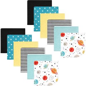 imageHudson Baby Unisex Baby Flannel Washcloths Boy Woodland Pals 12Pk One SizeHappy Planets 12 Pack