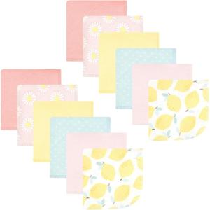 imageHudson Baby Unisex Baby Flannel Washcloths Boy Woodland Pals 12Pk One SizeLemon Daisy 12 Pack